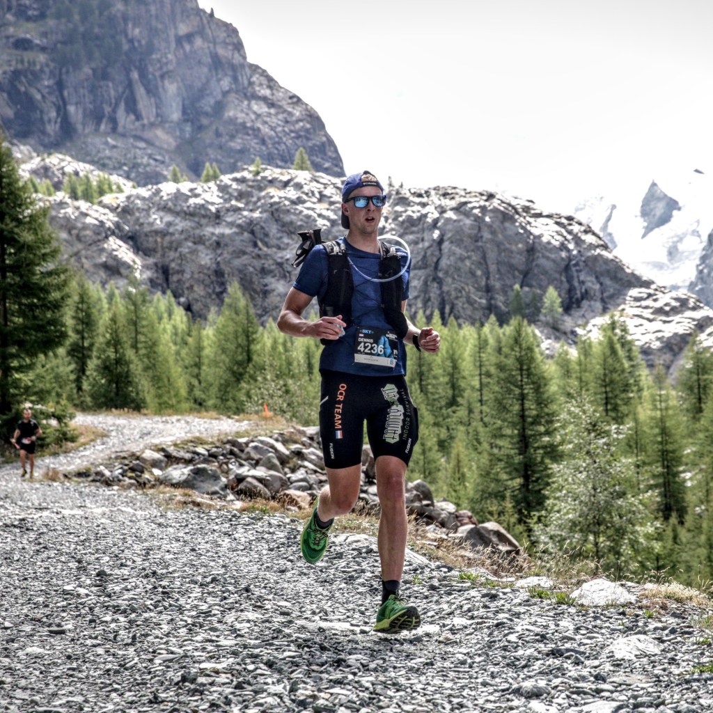 Dennis Groen tijdens de ultra trail Matterhorn Ultraks in Zermatt